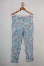 Calça de sarja barred's feminina estampada quadricolor