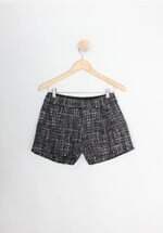 Shorts de tweed fernanda mutton feminino mesclado com Pregas e forro