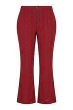 Calça de tecido Shoulder feminina vermelha estampada