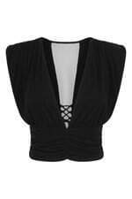Cropped Feminino Amaro Preto