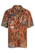 Camisa feminina Oh Boy marrom Estampada