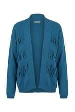 Cardigan de Tricot Feminino Bobstore Azul