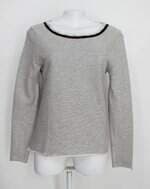 Moletom miele feminino listrado com Aplique