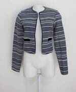 Casaco feminino azul estampado