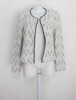 Casaco p.a concept feminino branco estampado de tweed 