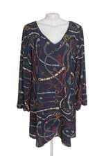 Vestido Renner azul estampado com forro