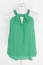 blusa feminina verde com aplique