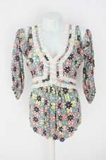 blusa Le Lis Blanc feminina estampada com fenda e pregas