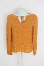 blusa manga longa marfinno feminina laranja em poás