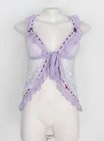 colete de renda feminino lilás 