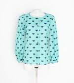 camisa feminina estampada com transparência
