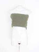top cropped zara feminino verde com franzido