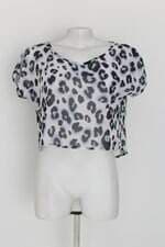 blusa justbe feminina colorida com barra mullet e transparência