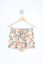 shorts H&m feminino estampado com plissado