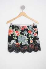 saia costume feminina estampada com forro e renda