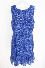vestido Talita Kume feminino azul estampado com forro