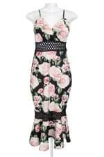 vestido brenda feminino floral com recortes