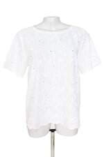 blusa Renner feminina branca com bordado e paetê