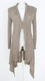 cardigan regina salomão feminino cinza  assimétrico