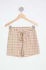 shorts feminino estampado com faixa na cintura