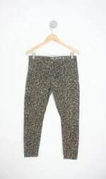 calça de sarja feminina estampada 