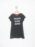 vestido calvin klein infantil preto com paetê