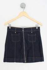 saia jeans vizzy feminina azul