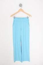 calça de tecido feminina azul