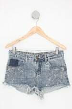 shorts jeans riachuelo feminino azul com aplique