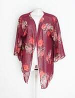 blusa feminina vermelha floral