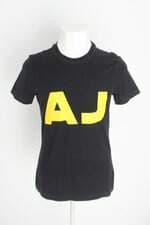 camiseta armani jeans feminina preta com silk