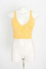 blusa renner feminina amarela com bordado e franzido