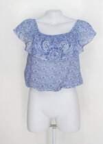 Blusa Ciganinha azul estampada eclectic feminina