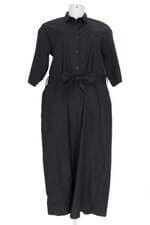 macacão Hering feminino preto com faixa na cintura