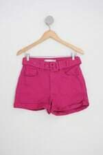 shorts C&A feminino rosa com cinto