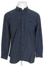 camisa armani exchange masculina azul xadrez 