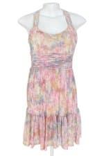 vestido Carmim feminino estampado com forro e pregas
