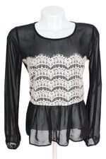 blusa costume feminina preta com renda