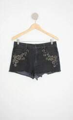 shorts forever 21 feminino preto com hotfix