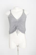 regata cropped feminina cinza com brilhante