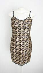 vestido colcci feminino dourado com paetê