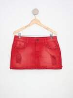 minissaia shoulder feminina vermelha com ilhós