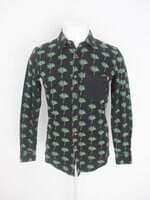 camisa masculina preta estampada