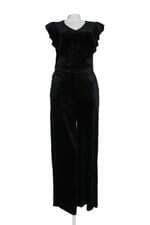 Macacão em veludo Valentina modas preto