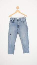 calça jeans zara feminina azul