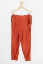calça de tecido garnus feminina laranja