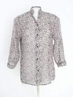 camisa feminina animal print com transparência