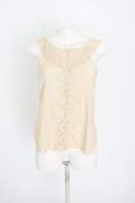 blusa feminina bege com aplique e renda
