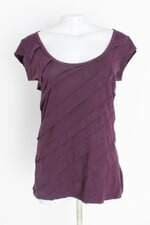 blusa kenneth cole feminina roxa com sobreposição