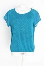 blusa yessica feminina azul com recortes e strass